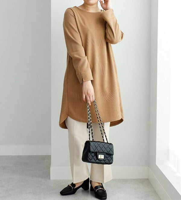 BELLUNA（ベルーナ）の「肩ボタンボーダージャカードワンピース（その他ワンピース）」｜詳細画像