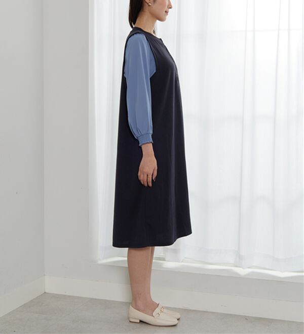 BELLUNA（ベルーナ）の「ヘンリーネック袖切替デザインワンピース（その他ワンピース）」｜詳細画像