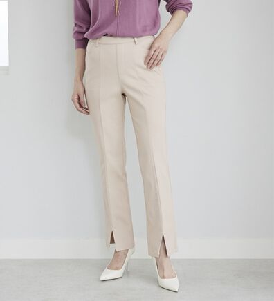 BELLUNA（ベルーナ）の「裏起毛かの子素材裾スリット美脚パンツ（フルレングスパンツ）」