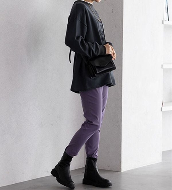 GeeRA（ジーラ）の「嬉しい機能付！股上深めのゆるフィットレギンスパンツ（フルレングスパンツ）」｜詳細画像