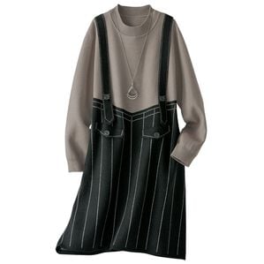 BELLUNA（ベルーナ）の「重ね着風ジャカードニットチュニック（チュニック）」｜詳細画像