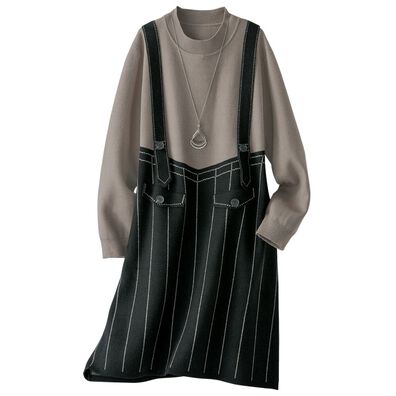 BELLUNA（ベルーナ）の「重ね着風ジャカードニットチュニック（チュニック）」