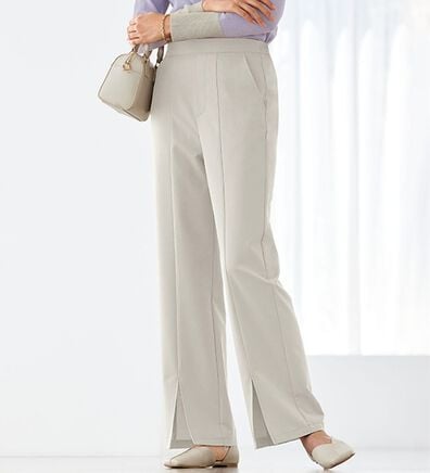 BELLUNA（ベルーナ）の「錯覚美脚！裾スリットセミワイドパンツ（フルレングスパンツ）」