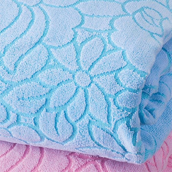 「泉州産大判ジャカード織タオルケット（肌掛布団・タオルケット）」｜ブルー