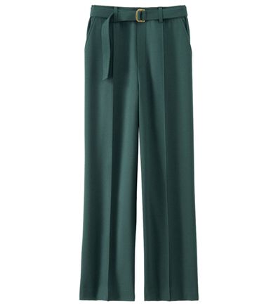 BELLUNA（ベルーナ）の「サマ見えウール調素材ベルト付きワイドパンツ（ワイドパンツ・ガウチョ）」