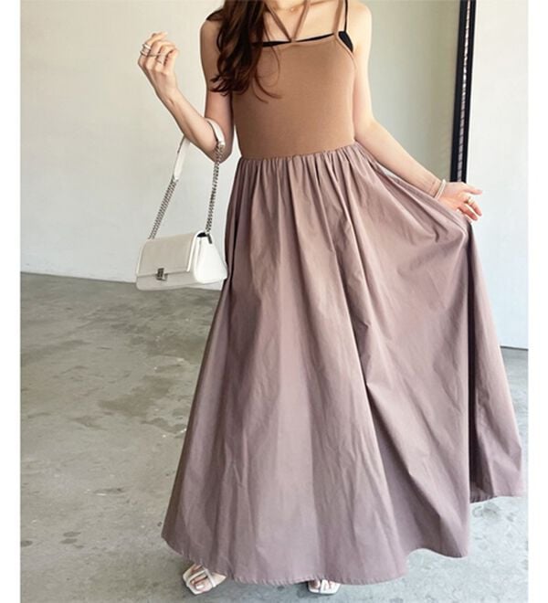 GeeRA（ジーラ）の「着回し異素材ドッキングキャミワンピース（ドッキングワンピース）」｜詳細画像