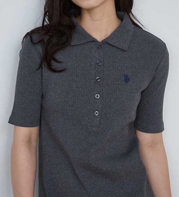 RANAN（ラナン）の「＜U.S.POLO ASSN.＞ ポロ衿リブワンピース（その他ワンピース）」｜グレー