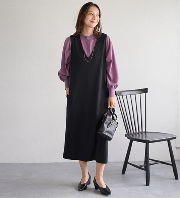 BELLUNA（ベルーナ）の「Ｔシャツ感覚なのにきちんとブラウス見え！カットジョーゼットプルオーバー（ブラウス）」｜詳細画像