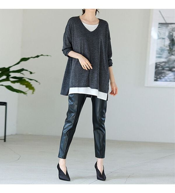 RANAN（ラナン）の「レイヤード風ニットソーチュニック（チュニック）」｜詳細画像