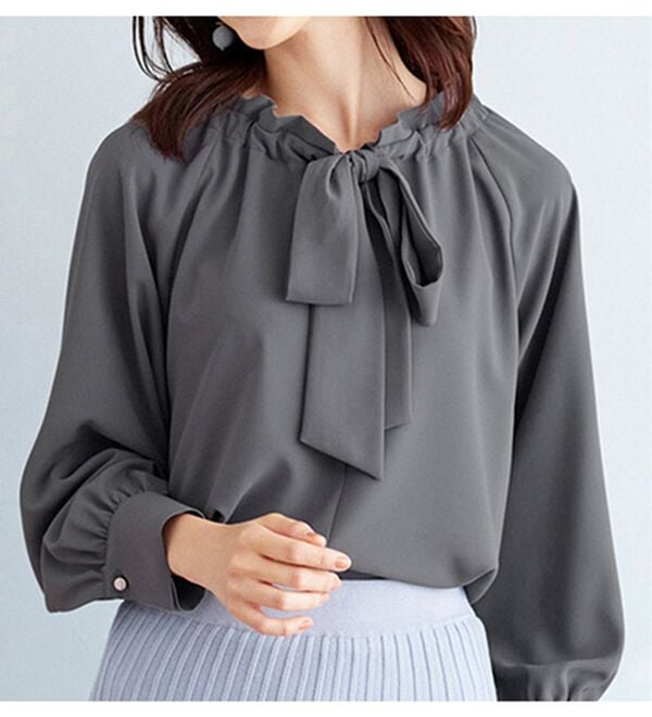 BELLUNA（ベルーナ）の「着脱楽々！フリル衿ボウタイブラウス（ブラウス）」｜詳細画像