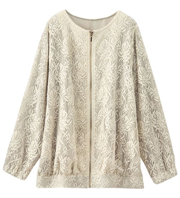 BELLUNA（ベルーナ）の「フラワー幾何柄レース配色ジャケット（その他ジャケット）」｜詳細画像