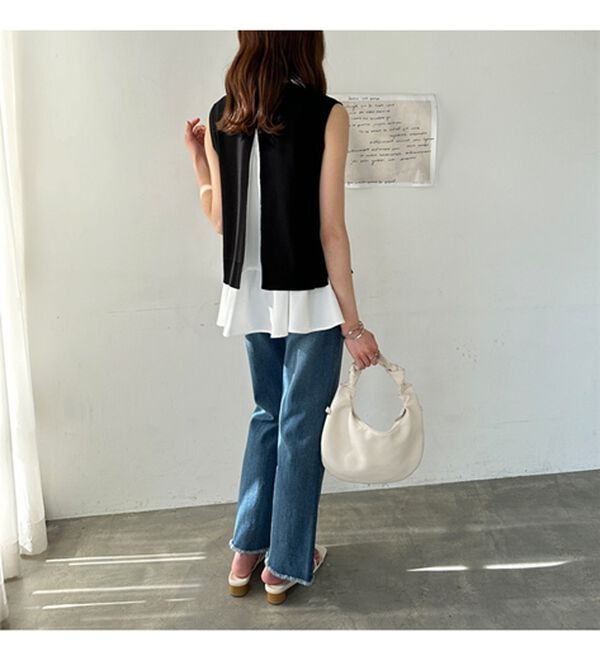 GeeRA（ジーラ）の「ペプラムタンク付ニットプルオーバー（アンサンブル）」｜詳細画像