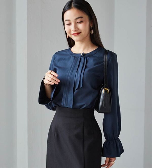 RANAN（ラナン）の「パール付きボウタイブラウス（ブラウス）」｜詳細画像