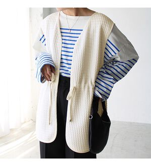 GeeRA（ジーラ）の「前後２ＷＡＹキルティングカットソーベスト（ベスト）」｜アイボリー