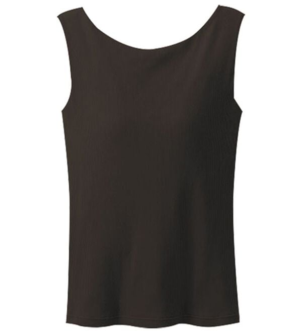 LAVIENNE（ラヴィエンヌ）の「ぴたもちカップ付リブタンクトップ（ブラトップ・カップ付きインナー）」｜ブラック