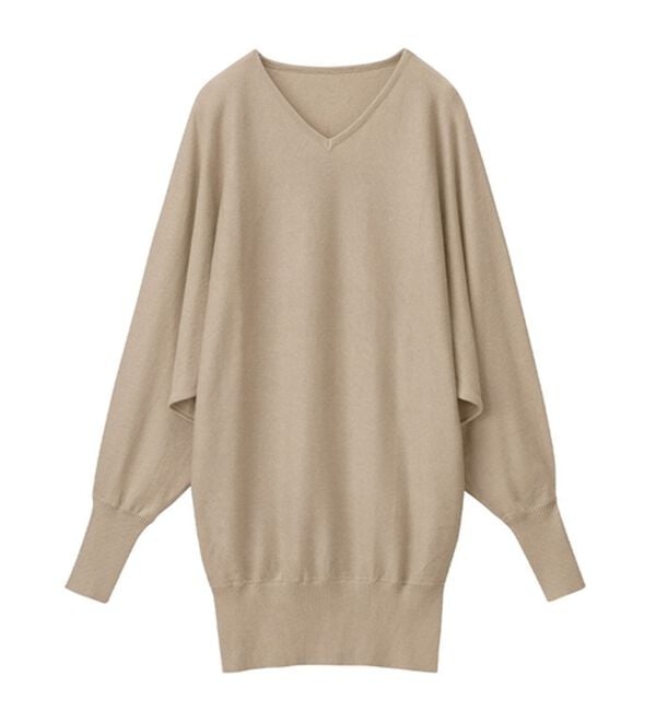 Viola e Viola（ヴィオラ エ ヴィオラ）の「【静電気防止】綿１００％Ｖネックドルマンセーター＜Ｍ～４Ｌ＞（ニット・セーター）」｜詳細画像