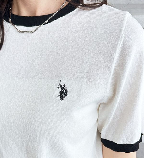 GeeRA（ジーラ）の「【ＵＳ．ＰＯＬＯ．ＡＳＳＮ】配色ニットプルオーバー（ニット・セーター）」｜詳細画像