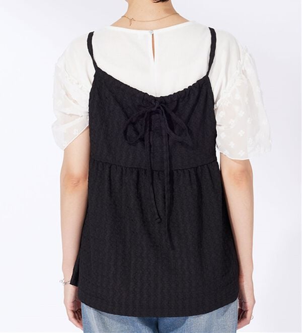 BELLUNA（ベルーナ）の「ジャカード素材バックリボンビスチェ（タンクトップ・キャミソール）」｜詳細画像