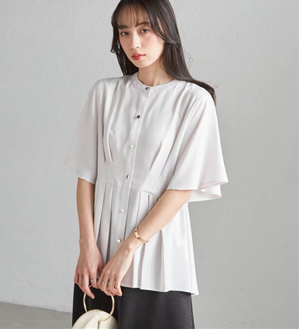 RANAN（ラナン）の「ウエストタックフレアブラウス（ブラウス）」｜ライトベージュ