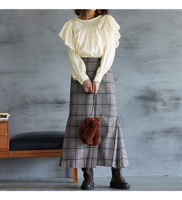 RANAN（ラナン）の「インナー付ボリュームフリルブラウス（ブラウス）」｜詳細画像