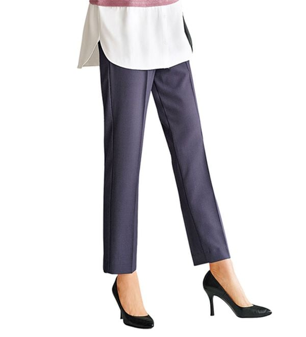 BELLUNA（ベルーナ）の「麻調ストレッチ素材テーパードパンツ（テーパードパンツ）」｜パープルグレー