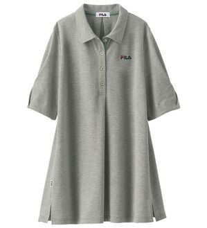 BELLUNA（ベルーナ）の「＜ＦＩＬＡ＞ヒンヤリ冷感！袖タックポロチュニック（ポロシャツ）」｜杢グレー