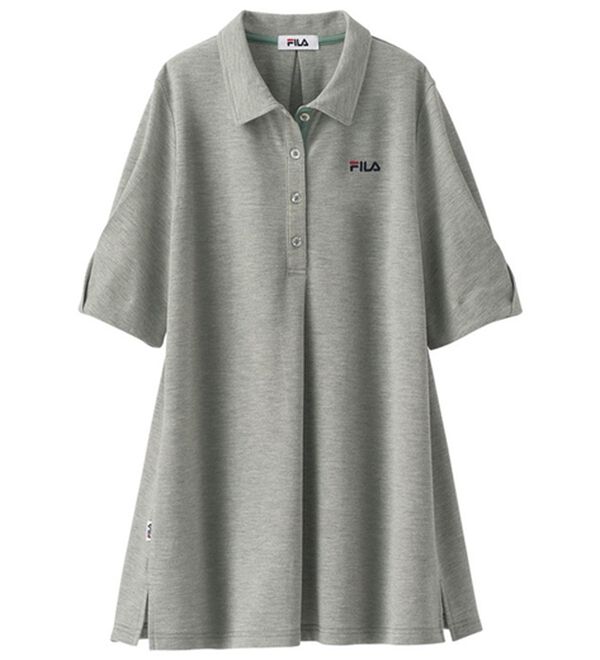 BELLUNA（ベルーナ）の「＜ＦＩＬＡ＞ヒンヤリ冷感！袖タックポロチュニック（ポロシャツ）」｜杢グレー