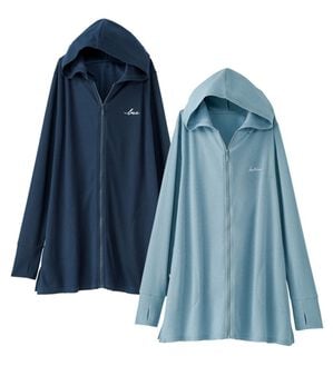 BELLUNA（ベルーナ）の「【２枚組】ＵＶ対策！手の甲まで隠せるかのこパーカー（パーカー）」｜2枚組