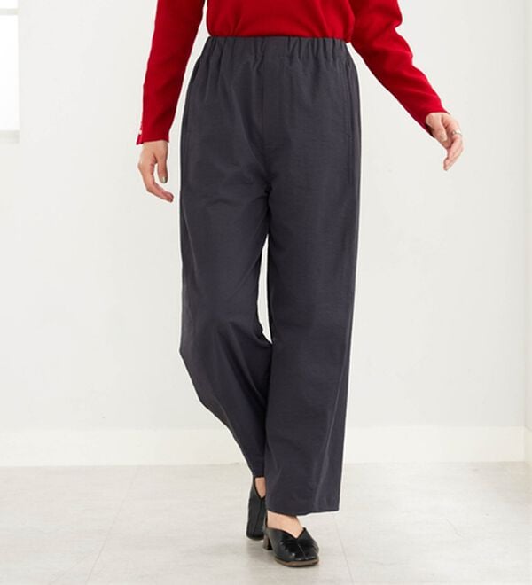 BELLUNA（ベルーナ）の「サラもち！快適ビンテージ調素材カーブパンツ（ワイドパンツ・ガウチョ）」｜詳細画像