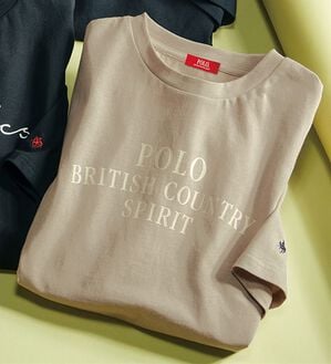 ルフラン（ルフラン）の「【ＰＯＬＯ　ＢＣＳ】刺しゅうプリント綿１００％Ｔシャツ（カットソー）」｜モカ