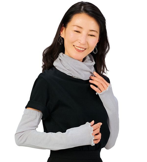 「日本製　遮熱＆ＵＶカット　アームカバー（その他ファッション小物）」｜詳細画像