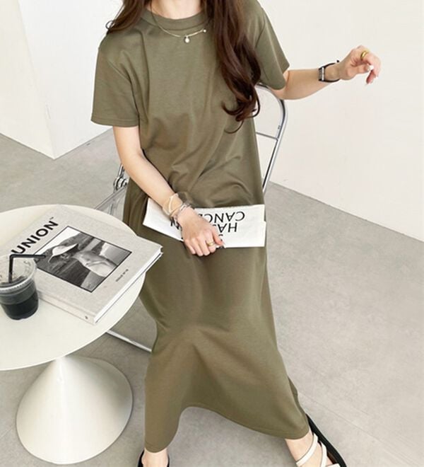 GeeRA（ジーラ）の「【接触冷感】フレアーシルエットロングワンピース（ロングワンピース）」｜詳細画像