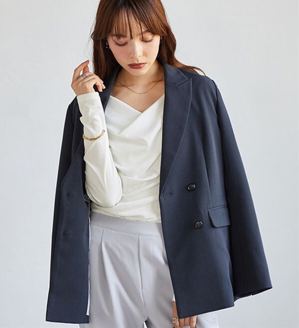 RANAN（ラナン）の「【新色追加】上品ドレープリブロングＴシャツ（カットソー）」｜詳細画像