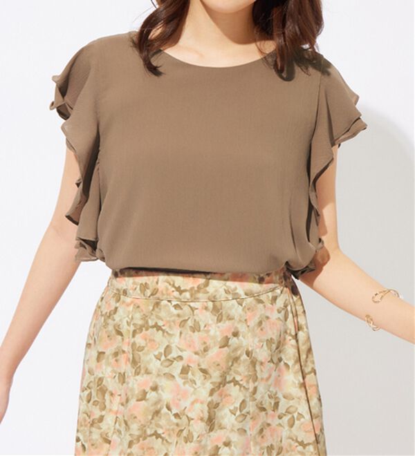 alotta（アロッタ）の「楊柳シフォン袖フリルブラウス（ブラウス）」｜詳細画像