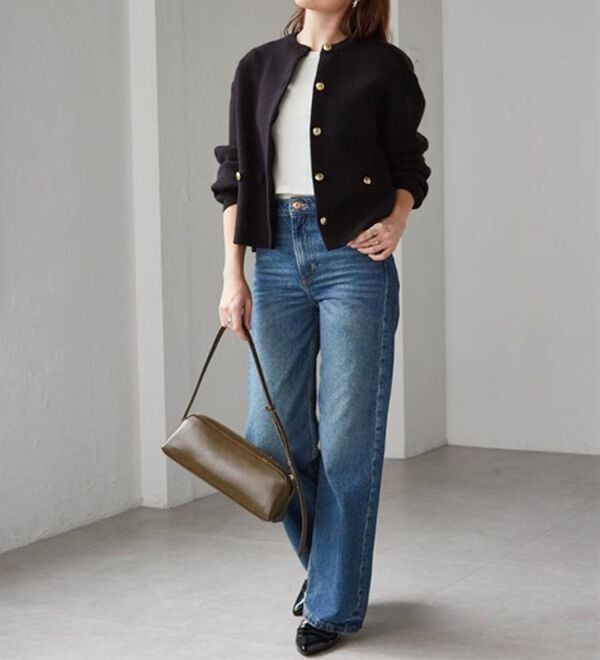 RANAN（ラナン）の「【4つの機能付き】洗える！ゴールド調ボタンニットカーディガン（ニットカーディガン）」｜詳細画像