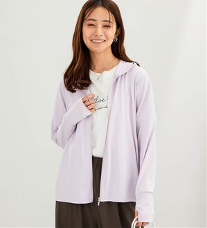 BELLUNA（ベルーナ）の「ヒンヤリ＆ＵＶ対策軽量パーカー（その他ジャケット）」｜ラベンダー