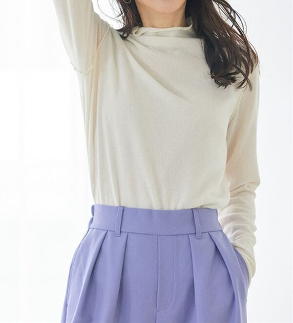RANAN（ラナン）の「前後２ＷＡＹ！メロウ使いニットソーフリルプルオーバー（カットソー）」｜詳細画像