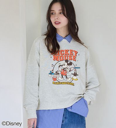 BELLUNA（ベルーナ）の「＜Ｄｉｓｎｅｙ＞【ミッキー】プリント裏毛ゆったりトレーナー（トレーナー・スウェット）」