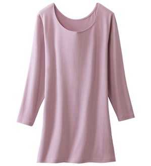 LAVIENNE（ラヴィエンヌ）の「【とろけるような肌ざわり】テンセル（ＴＭ）繊維コットン混７分袖インナー（肌着・インナーウェア）」｜ペールモーヴ