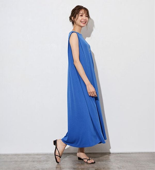 Pierrot（ピエロ）の「タックスリーブロングワンピース（ロングワンピース）」｜詳細画像