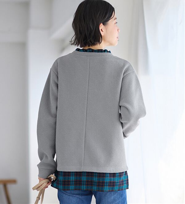 Viola e Viola（ヴィオラ エ ヴィオラ）の「あったか裏起毛異素材切替ニットソートップス（カットソー）」｜詳細画像