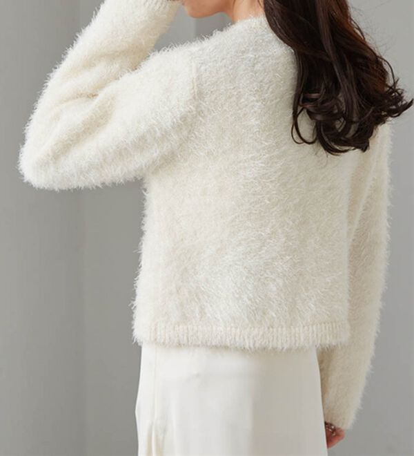 RANAN（ラナン）の「ゴールド調ボタンラメシャギーカーディガン（ニットカーディガン）」｜詳細画像