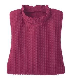 BELLUNA（ベルーナ）の「フリル衿ジャカードプルオーバー（カットソー）」｜ワイン