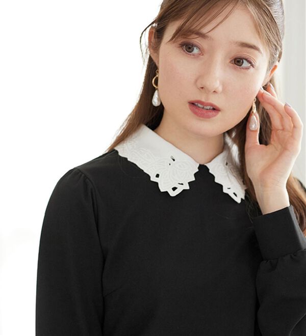 刺しゅう衿付きトップス - ベルーナ【公式】