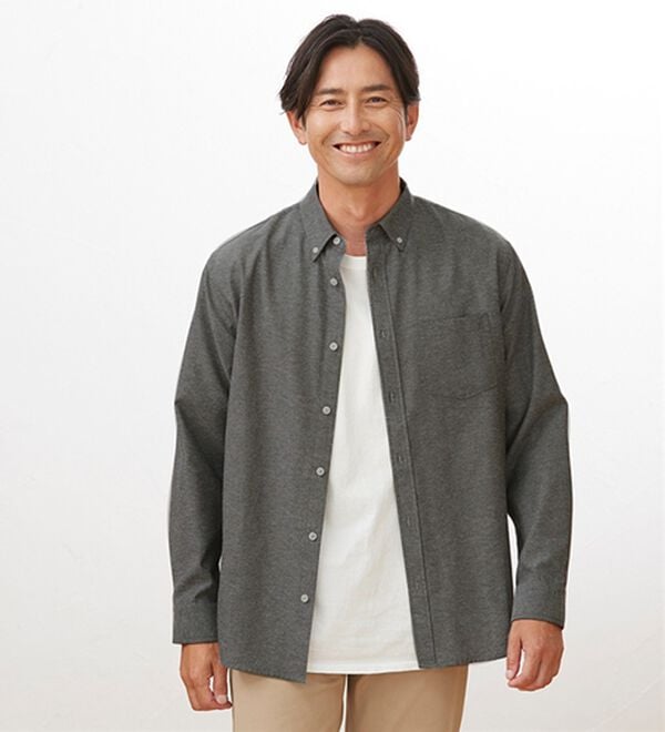 「＜シンプル＆プラス＞お手入れ簡単オックスフォードシャツ（メンズシャツ）」｜詳細画像