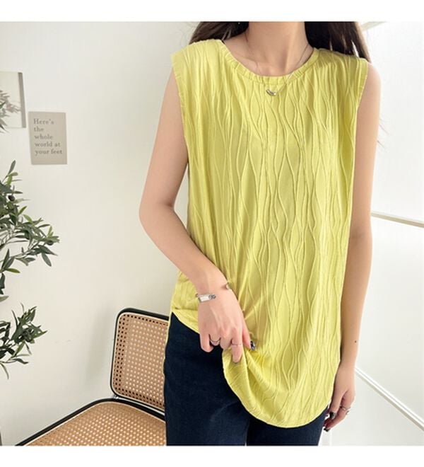 GeeRA（ジーラ）の「カットジャガードフレンチスリーブＴシャツ（カットソー）」｜詳細画像