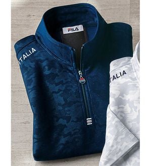 「＜フィラ＞キシリトールハーフジップシャツ（メンズシャツ）」｜ネイビー