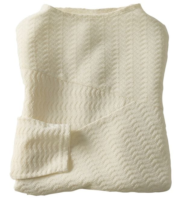 BELLUNA（ベルーナ）の「波柄ジャカード切替デザインプルオーバー（カットソー）」｜オフ白