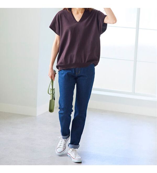 BELLUNA（ベルーナ）の「エコニットフレンチスリーブプルオーバー（ニット・セーター）」｜詳細画像