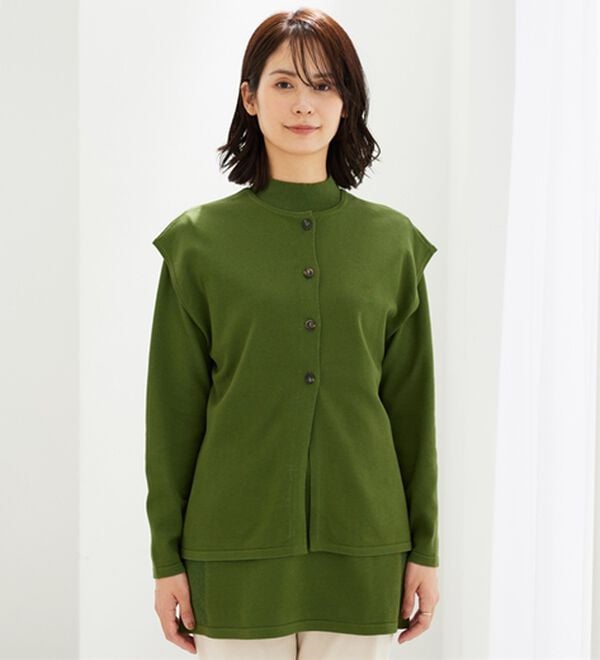 BELLUNA（ベルーナ）の「前後２ｗａｙベスト付ニットアンサンブル（アンサンブル）」｜詳細画像